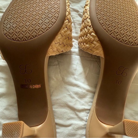 Cosy Island NWT Women’s Natural Ease Raffia Wicker Style Heeled Sandals - Picture 6 of 8